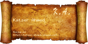 Katzer Ahmed névjegykártya